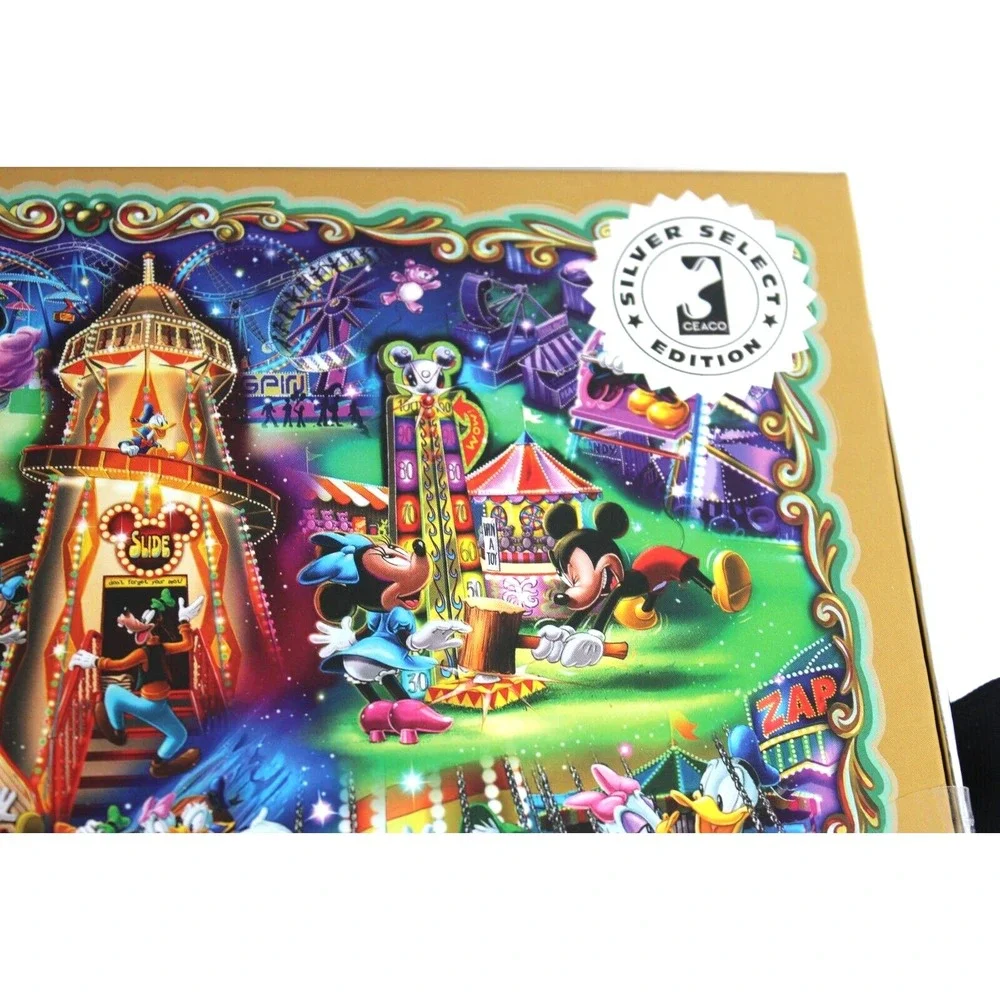 Mickey's Carnival~Disney SEALED 1000‎ Pc Puzzle w/Poster Ceaco Silver Select Ed.